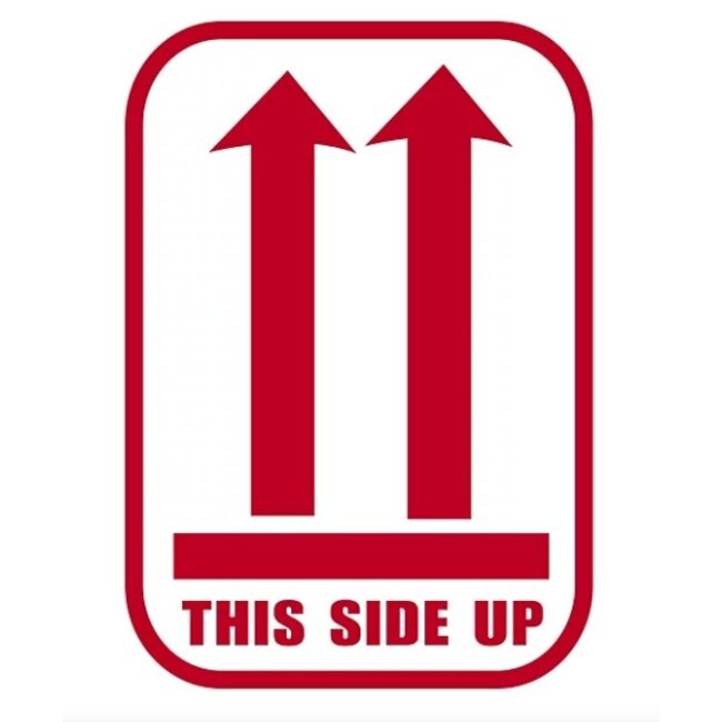 Euro-Label  Rol met 500 stickers "This side up" (Rood/Wit)