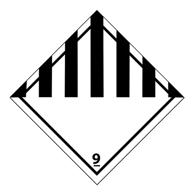 Euro-Label   Waarschuwingslabel diverse gevaarlijke stoffen klasse 9  - 100x100mm