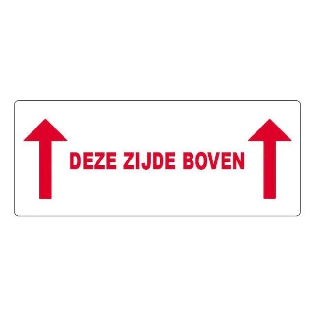 Euro-Label  'This Side Up' Sticker Rood/Wit 150x60 mm – 500 Stickers per Rol