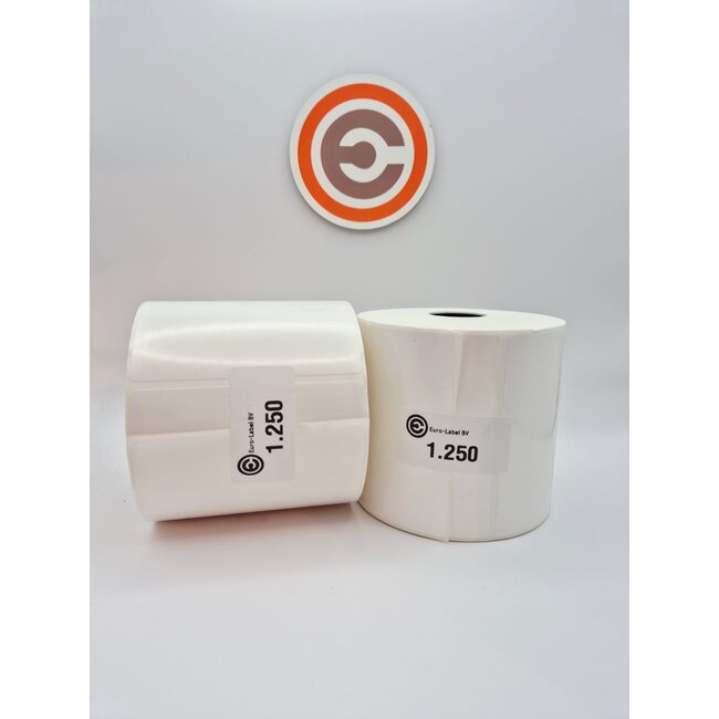 Euro-Label  90 x 40mm PP White Gloss Euro-Labels 1250 per rol
