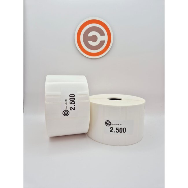 Euro-Label  65 x 24mm PE85 White Gloss Euro-Labels 2.500 per rol