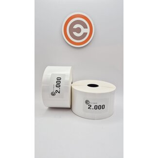 Euro-Label  57 x 32mm PP60GL White Gloss Euro-Labels 2.000 per rol