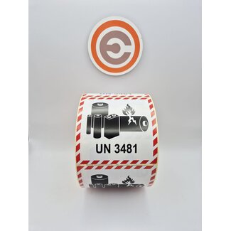 Euro-Label  UN 3481 Etiket Lithium Batteries 100x100 mm - 1000 stuks Euro-Label  UN 3481 Etiket Lithium Batteries 100x100 mm - 1000 stuks