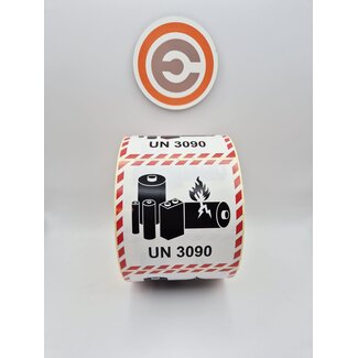 Euro-Label  UN 3090 Etiket Lithium Batteries 100x100 mm - 1.000 stuks
