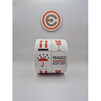 Euro-Label  Fragile/This Side Up/Keep Dry Sticker