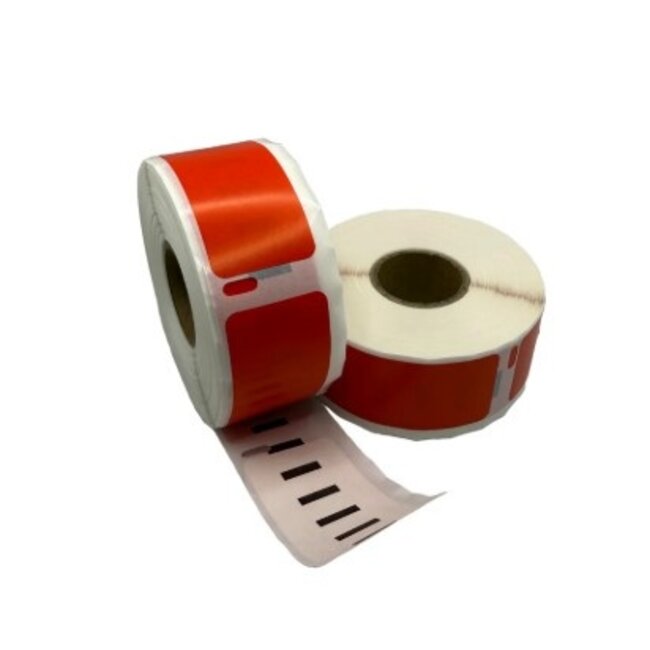 Dymo 11352 / S0722520 compatible labels, 54 mm x 25 mm, 500 etiketten per rol, Rood, Permanent