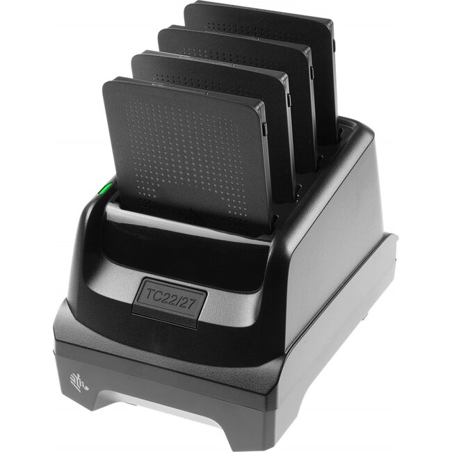 Zebra 4-Slots Batterij-Laadstation voor de TC22/TC27 inclusief Kabels en Voeding
