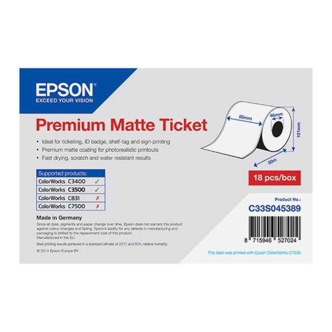 Epson Bon- / Voucher Rol | Premium Mat | 102mm x 50m
