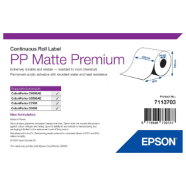Epson PP Matte Label Premium | 105 mm x 55 m | Doorlopend