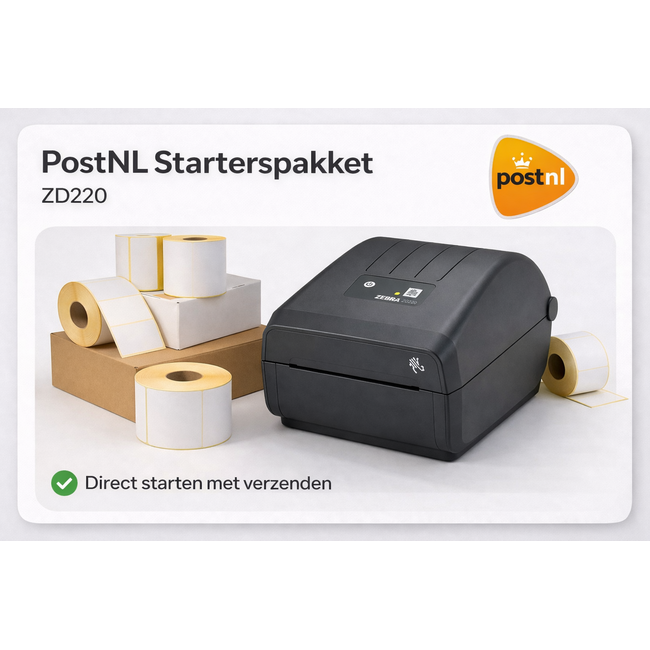 Zebra PostNL Starterspakket | Zebra ZD220D Labelprinter + 1.200 PostNL labels