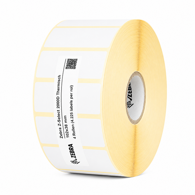 Zebra Z-Select 2000D Thermisch | 102x38 mm | 4 Rollen (4.225 labels per rol)