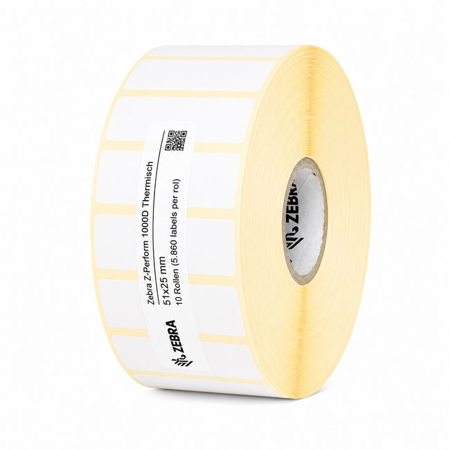 Zebra Z-Perform 1000D Thermisch | 51x25 mm | 10 Rollen (5.860 labels per rol)