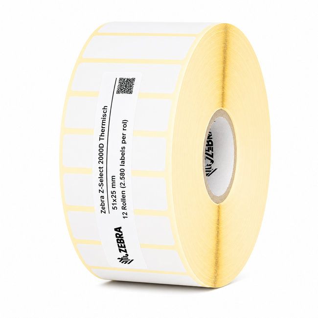 Zebra Z-Select 2000D Thermisch | 51x25 mm | 12 Rollen (2.580 labels per rol)