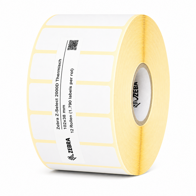 Z-Select 2000D Thermisch | 102x38 mm | 12 Rollen (1.790 labels per rol)