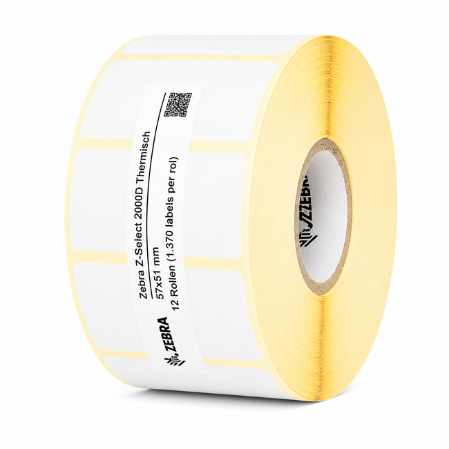 Zebra Z-Select 2000D Thermisch | 57x51 mm | 12 Rollen (1.370 labels per rol)