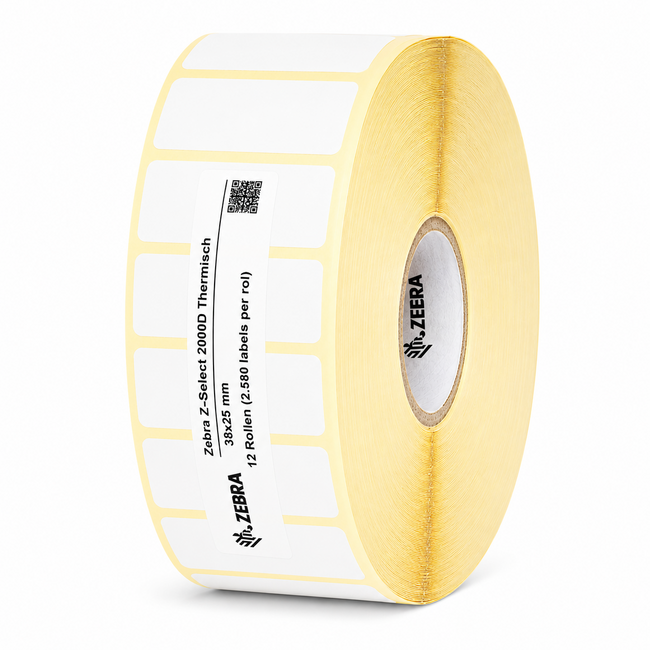 Zebra Z-Select 2000D Thermisch | 38x25 mm | 12 Rollen (2.580 labels per rol)