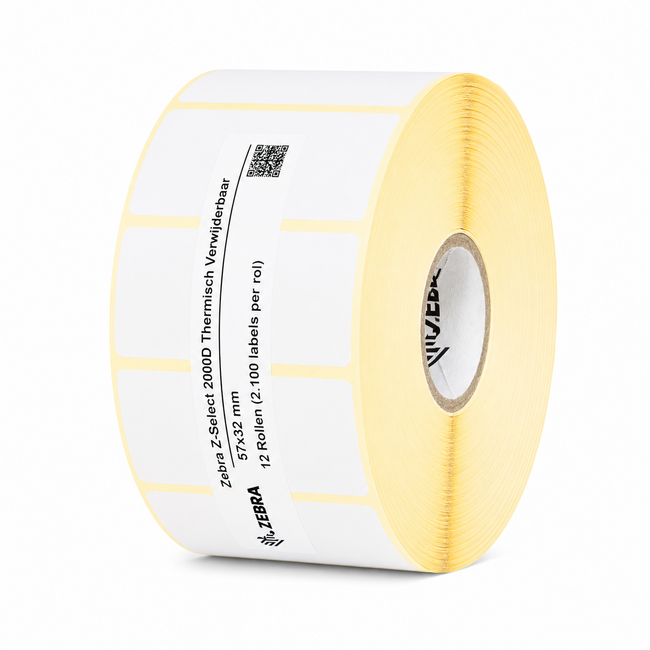 Zebra Z-Select 2000D Removable | 57x32 mm | 12 Rollen (2.100 labels per rol)