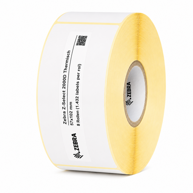 Zebra Z-Select 2000D Thermisch | 57x102 mm | 8 Rollen (1.432 labels per rol)