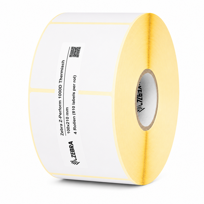 Zebra Z-Perform 1000D Thermisch | 100x210 mm | 4 Rollen (810 labels per rol)