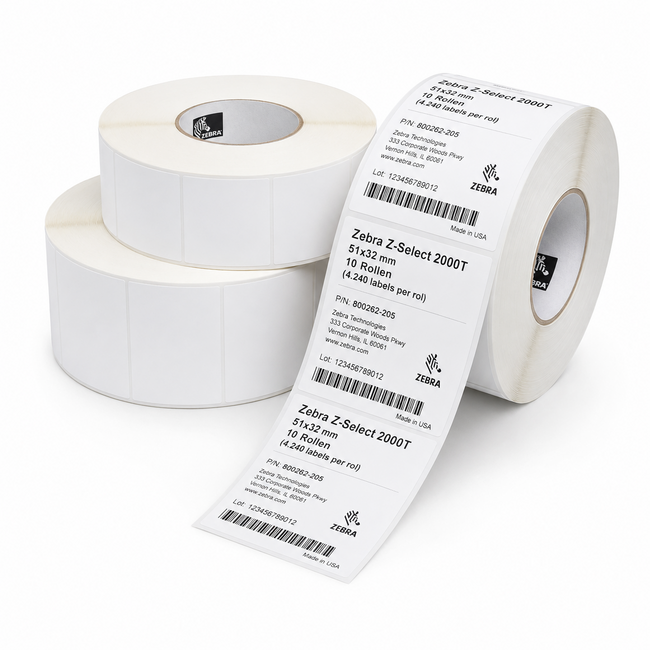Zebra Z-Select 2000T | 51x32 mm | 10 Rollen (4.240 labels per rol)