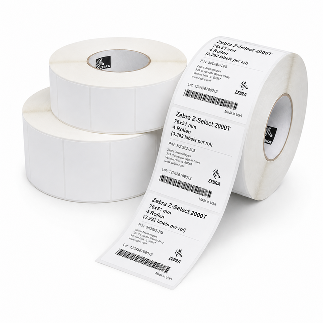 Zebra Z-Select 2000T | 76x51 mm | 4 Rollen (3.292 labels per rol)