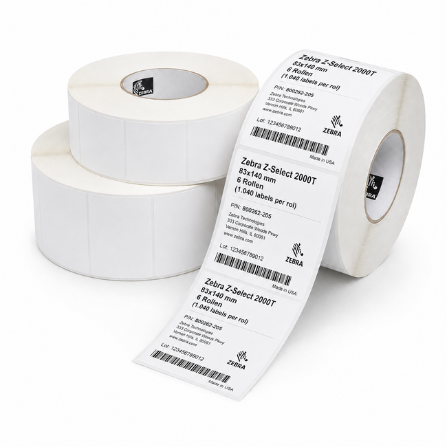 Zebra Z-Select 2000T | 83x140 mm | 6 Rollen (1.040 labels per rol)