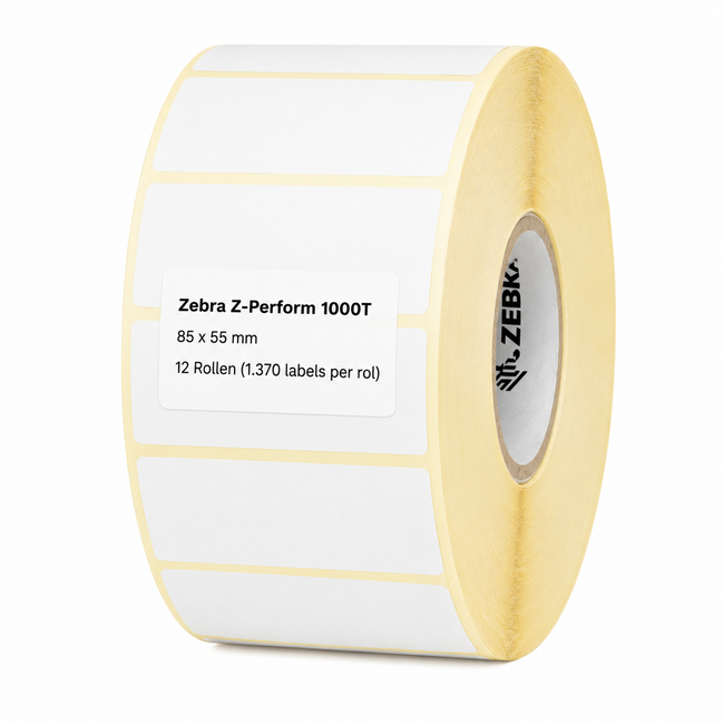 Zebra Z-Perform 1000T | 85x55 mm | 12 Rollen (1.370 labels per rol)