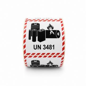 Euro-Label  UN 3481 Etiket Lithium Batteries 100x100 mm - 1000 stuks