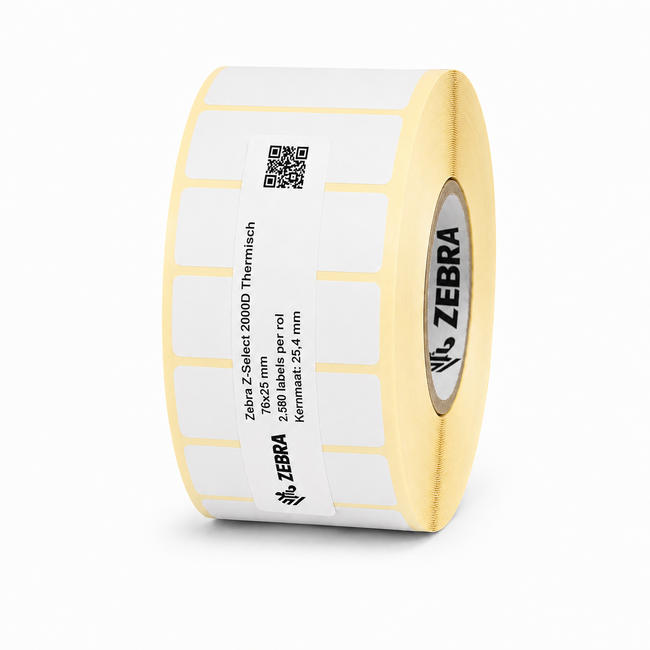 Zebra Z-Select 2000D | 76x25 mm | 12 Rollen (2.580 labels per rol)