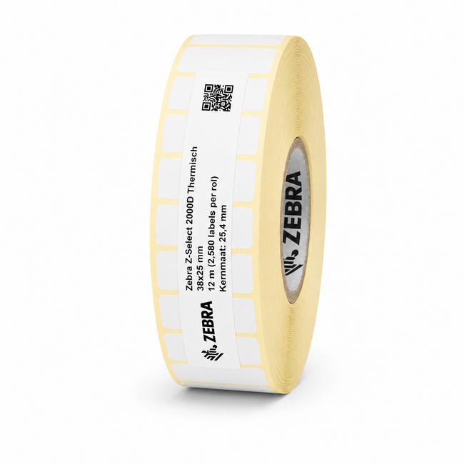 Zebra Z-Select 2000D Removable | 38x25 mm | 12 Rollen (2.580 labels per rol)