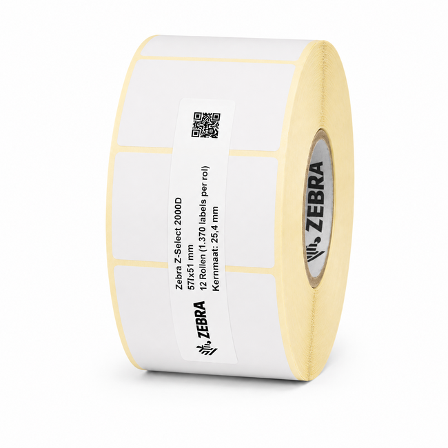 Zebra Z-Select 2000D | 57x51 mm | 12 Rollen (1.370 labels per rol)