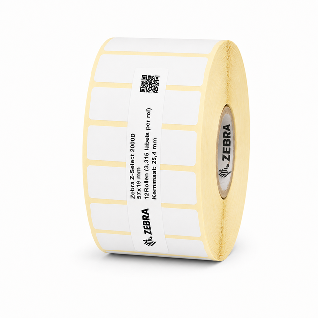 Zebra Z-Select 2000D | 57x19 mm | 12 Rollen (3.315 labels per rol)