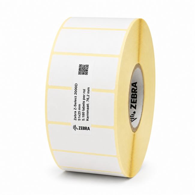Zebra Z-Select 2000D | 51x25 mm | 10 Rollen (5.180 labels per rol)