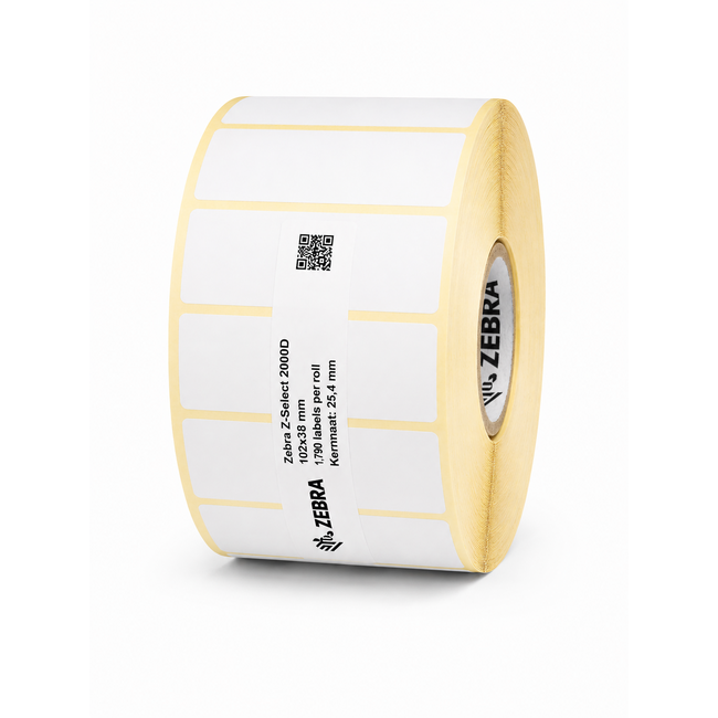 Zebra Z-Select 2000D | 102x38 mm | 12 Rollen (1.790 labels per rol)