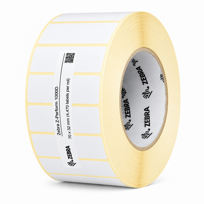 Zebra Z-Perform 1000D | 70x32 mm | 8 Rollen (4.470 labels per rol)