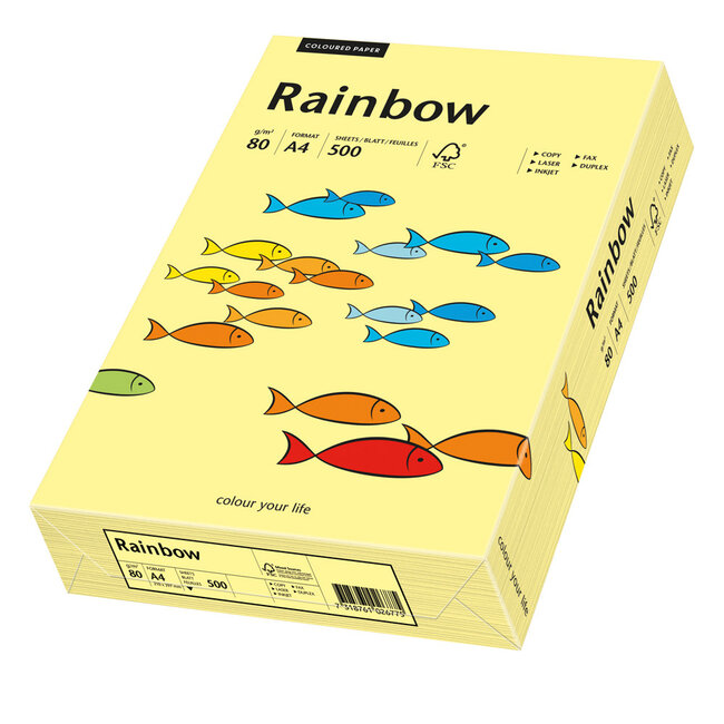Euro-Label BV 1 pak Rainbow gekleurd papier, 500 vel, kleur naturel chamois