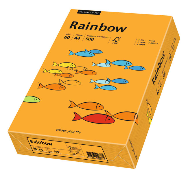 Euro-Label BV 1 pak Rainbow gekleurd papier, 500 vel, kleur oranje