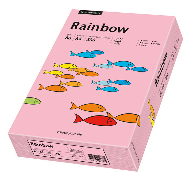 Euro-Label BV 1 pak Rainbow gekleurd papier, 500 vel, kleur rose