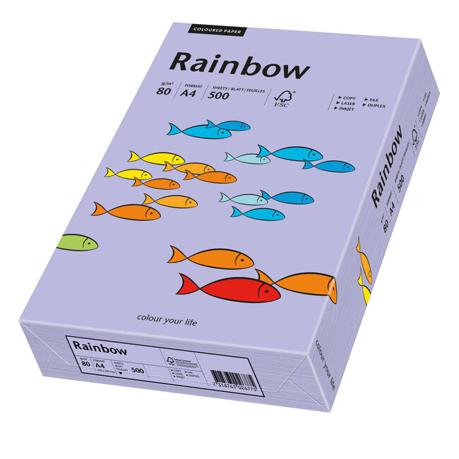 Euro-Label BV 1 pak Rainbow gekleurd papier, 500 vel, kleur violet