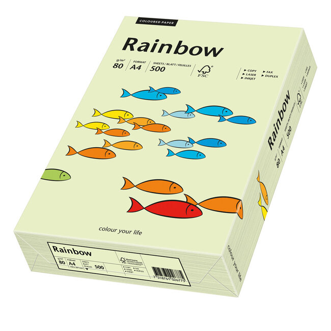 Euro-Label BV 1 pak Rainbow gekleurd papier, 500 vel, kleur lichtgroen