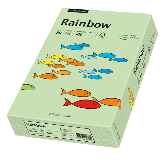 Euro-Label BV 1 pak Rainbow gekleurd papier, 500 vel, kleur middelgroen