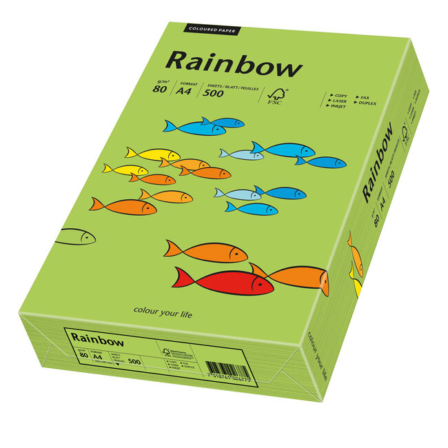Euro-Label BV 1 pak Rainbow gekleurd papier, 500 vel, kleur groen