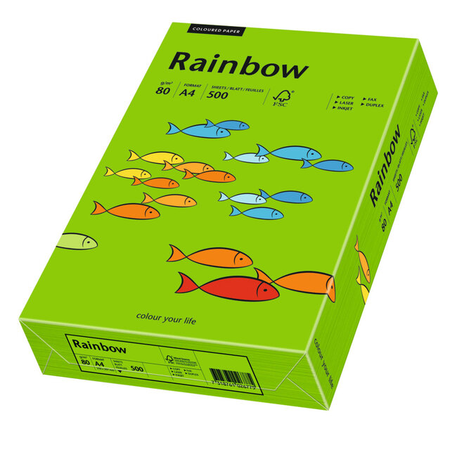 Euro-Label BV 1 pak Rainbow gekleurd papier, 500 vel, kleur diepgroen