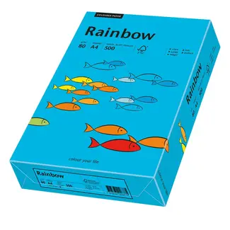 Euro-Label BV Rainbow A4 80 gram blauw, pak 500 vel Euro-Label BV Rainbow A4 80 gram blauw, pak 500 vel