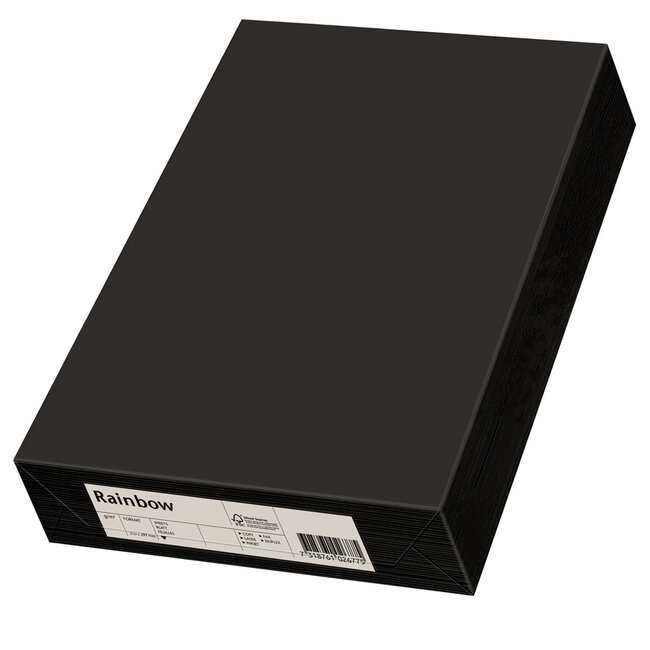 Euro-Label BV 1 pak Rainbow gekleurd papier, 500 vel, kleur zwart