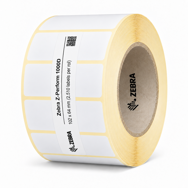 Zebra Z-Perform 1000D | 102x64 mm | 4 Rollen (2.510 labels per rol)