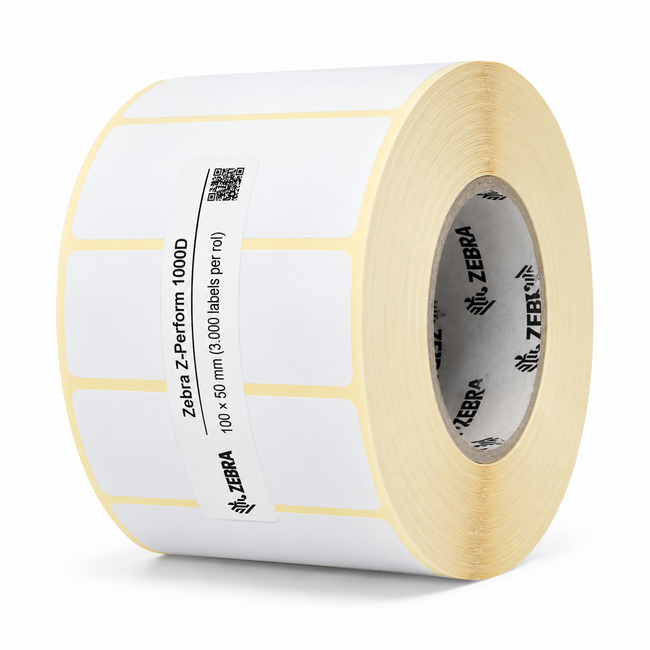 Zebra Z-Perform 1000D | 100x50 mm | 4 Rollen (3.000 labels per rol)