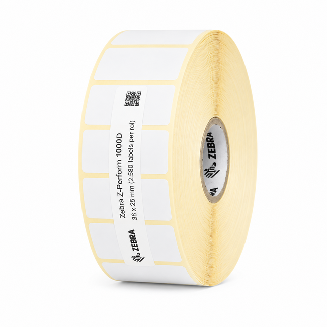 Zebra Z-Perform 1000D | 38x25 mm | 12 Rollen (2.580 labels per rol)