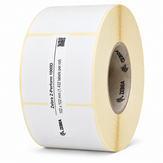 Zebra Z-Perform 1000D | 102x102 mm | 4 Rollen (1.432 labels per rol)