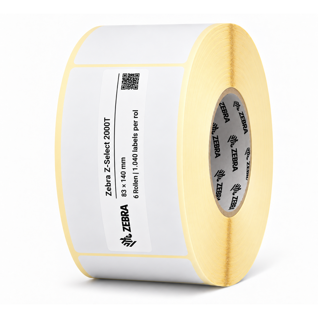 Zebra Z-Select 2000T | 83x140 mm | 6 Rollen (1.040 labels per rol)